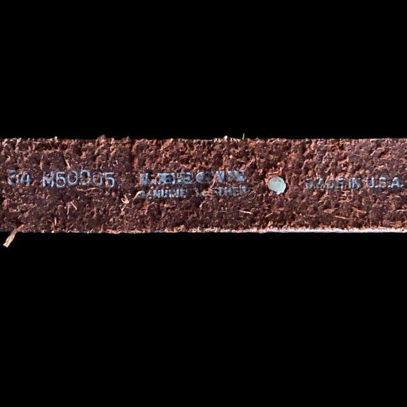 VTG Leegin USA 34-38 Western Belt Brown Hand Tooled Leather‎ Silver Conchos 29S main image 7